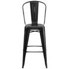 Flash Furniture – Tabouret de bar de 30 po en métal vieilli avec dossier, pour intérieur, noir (ET353430BK)-Trous de drainage dans le siège