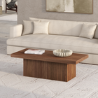Hudson&Canal - Table basse rectangulaire cannelée Torren de 122 cm de large en noyer satiné-Nettoyer avec un chiffon doux et sec, sans produits chimiques agressifs ni produits de nettoyage abrasifs