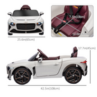 Aosom - Bentley bacalar licensed, voiture électrique rc pour enfants, jouet à conduire pour tout-petits cadeau - blanc-Roues en PP pour une meilleure adhérence sur les terrains difficiles 