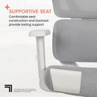 Sharper Image - Fauteuil de bureau exécutif en maille S-800 - Gris Clair-Plaque de siège SynchroTech qui s’incline et se verrouille à différents angles