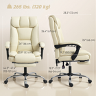 HOMCOM Leather Executive Office Chair - Beige-Adjustable height allows you find the optimum sitting position