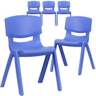 Flash Furniture Plastic Stackable School Chair with 13.25" Seat Height - Blue-286 lb. Static Load Capacity