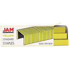 JAM Paper – Ensemble de travail et de bureau, agrafeuse et boîte d’agrafes, jaune (3375YEYE)-Les agrafeuses sont très robustes et durables! Fait de plastique rigide de haute qualité avec un fini lisse et une base en caoutchouc qui empêche le glissement