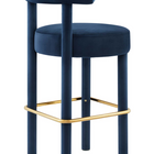 Modway Toulouse Performance Velvet Bar Stool - Midnight Blue Gold-Ships Fully Assembled