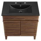 Modway - Render 30" Vanette de salle de bain - Noir noyer-Assemblée requise