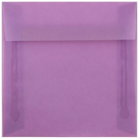 JAM Paper Enveloppes carrées de 6,5 x 6,5 po, lilas violet translucide, 50/paquet (241332378i)-Enveloppes carrées pour invitation