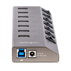 StarTech - Hub USB-C auto-alimenté à 7 ports avec interrupteurs On/Off individuels - Gris sidéral-Rétrocompatible avec les anciens appareils USB 2.0 (480 Mbps)