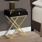 Monarch Specialties 3556 Accent Table - 24"H/Espresso/Gold Metal-1 year limited warranty on parts