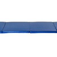 Soozier - Tapis De Gymnastique Pliable 4 pi L x 10 pi L x 2 po P - Tapis D’Exercice Avec Poignées De Transport - Bleu Foncé-Tapis de roue parfait pour les exercices de culbute, programmes d’entraînement, pilates, étirements, yoga, arts martiaux, gymnastique, activités de garderie, et plus encore  
