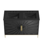 Modway - Awaken Double évier 48" Vanette de salle de bain - Noir noir-Rangement spacieux