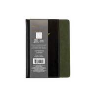 Cambridge - Carnet à poche avant - 8" x 6" - Vert-Couvertures avant et arrière robustes, noires avec des accents et des coutures vertes. 