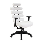 Plata Import Moonlight Office Chair Faux Leather High Back With Synthetic Leather Cushions - White-Faux Leather cushion rolls along back in White