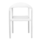 Flash Furniture - Chaise de café empilable en plastique blanc de la série HERCULES, capacité de 1000 lb-Finition du cadre en enduit de poudre blanche avec patins glisseurs en plastique