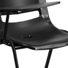 Flash Furniture - Chaise coquille ergonomique noire avec accoudoir-tablette rabattable pour droitiers-Accoudoir-tablette en plastique pour droitier avec rainure pour crayon