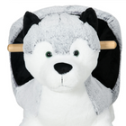 Qaba - Cheval à bascule en peluche pour enfants, balançoire jouet en peluche forme husky - gris-Dimensions totales : 23,6 po L x 13 po l x 19,7 po H (60 x 33 x 50 cm) 
