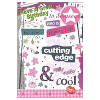 Rosedale 5-1/2" x 8" Teen Girl Birthday Greeting Cards And Envelopes, 12 Pack (16110)-Printed on premium uncoated card stock