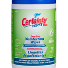 Certainty Plus Biodegradable Disinfectant Wipes - Unscented - 6.7" W x 7" L - 160 Wipes-Kills bacteria, viruses and fungi including SARS-CoV-2 (the cause of COVID-19), Human Coronavirus, Staph, E. coli, MRSA, HIV-1, Influenza A/A2, Strep and more