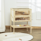 PawHut - 31,5 poH Cage pour Hamster en Bois de Sapin-La grille en fil galvanisé et antirouille sur le toit assure une bonne ventilation