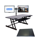 Rocelco 45" Adjustable Desk Riser with Dual Monitor Mount and Anti Fatigue Mat-ADR45 has enhanced Vertical Range (EVR)