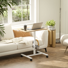 HOMCOM - Bureau réglable en hauteur - 28 po L x 18,9 po l x 45,3 po H - bois naturel-Polyvalent : utilisez-le comme table pour ordinateur portable, ou comme table de lit ou bureau de canapé