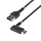 StarTech - Câble de charge USB-A vers USB-C coudé 60 W de 6 po - Noir-Connectors: 1 x 4-pin USB 2.0 Type-A (Connector A), 1 x 24-pin USB 2.0 Type-C (Connector B)