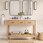 Modway Zaire 48" Double Sink Compatible Bathroom Vanity Cabinet - Natural-Metal Handle Pulls
