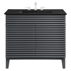 Modway Render 36" Bathroom Vanity - Grey/Black-Ceramic Sink Basin