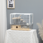 PawHut Hamsters and Gerbils Cage - White-Steel wire construction prevents pinching