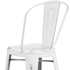 Flash Furniture – Tabouret de bar de 30 po en métal vieilli avec dossier, pour intérieur, blanc (ET353430WH)-Taille du siège: 14 po larg. x 14 po prof.
