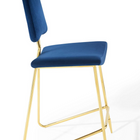 Modway Ponder Performance Velvet Bar Stool - Navy-Vintage Glamour Style