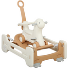 Qaba - Cheval à bascule 5 en 1 pour tout-petits 1-6 ans avec planche d'équilibre - marron-Conception 5-en-1 se transforme en différentes options de jeu 