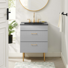 Modway - Daybreak 24" Vanette de salle de bain - Gris clair noir-RANGEMENT DE SALLE DE BAIN - Organisez les essentiels de la salle de bain et gardez le comptoir propre avec ce meuble. Avec un design spécial adapté à la plomberie, les tiroirs du bas spacieux offrent un espace de rangement suffisant