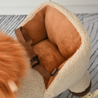 Qaba - Baby rocking horse lion with sound, lion à bascule en peluche - marron-Nécessite 3 piles LR44 (incluses) 