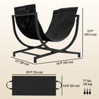 Outsunny Firewood Rack Outdoor - Foldable 17" Fireplace Log Holder-With a handy 12A canvas carrier, it holds up to 2.6 gallons (10 L) logs