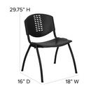Flash Furniture HERCULES Series Black Plastic Stack Chair with Oval Cutout Back & Black Frame-Limited Lifetime Warranty on Frame