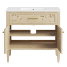 Modway Elysian 36" Wood Bathroom Vanity - White/Burl-8