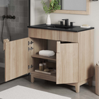 Modway Miles 36" Bathroom Vanity - Black/Oak-Ceramic Sink Basin