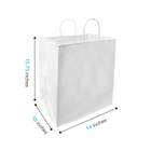 Reliabag - Sac En Papier Avec poignees Torsadees, Blanc, 14 po L X 10 po P X 15,75 po H, Paquet De 100-Poignees renforcees en ficelle torsadee