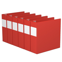 Davis Group Premium Economy Binder - D Ring - 3" - Red - 6 Pack-3 Ring Binder