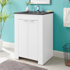 Modway Maybelle 24" Bathroom Vanity - White/Black-Dual Soft-Close Doors
