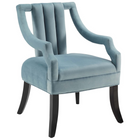 Modway - Harken Performance Velvet Chaise d’accent - Bleu clair - Ensemble de 2-Tissu résistant aux taches durable