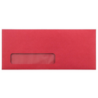 JAM Paper Enveloppes fenêtres no 10, 4 1/8 x 9 1/2 po, rouge recyclé Brite Hue, 250/paquet-Enveloppes de papier rouge