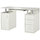 HOMCOM - Bureau d'ordinateur avec plateau clavier et tiroirs de rangement - 47,2 po L x 21,7 po l x 29,5 po H - blanc-Espace de bureau ample pour l’écriture, le travail sur ordinateur et d’autres activités de bureau à domicile 