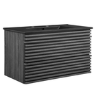 Modway Render 36" Wall-Mount Bathroom Vanity - Charcoal/Black-Mid-Century Modern Vanity