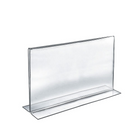 Azar Displays – Porte-affiche horizontal recto/verso en acrylique sur pied, 11 x 14 po, transparent, 10/paquet (152711)-Ce porte-affiche sur pied est idéal pour les présentoirs sur tables de restaurants et pour les comptoirs d’accueil dans les hôtels