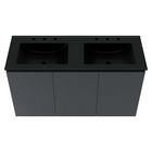 Modway Bryn 48" Wall-Mount Double Sink Bathroom Vanity - Grey/Black-Soft-Close Doors