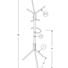Monarch Specialties - 2163 Patere - Metal Argent-Capacité de poids : 20 lb