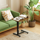 HOMCOM - Bureau debout pneumatique à hauteur réglable - 25,6 po L x 18,9 po l x 43,3 po H - brun rustique-Quatre roulettes avec freins pour une mobilité facile et une stabilité à l’arrêt