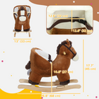 Qaba - Baby rocking horse, cheval à bascule en peluche avec sons - marron-Le rembourrage doux en coton PP offre une assise confortable aux enfants 