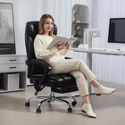 HOMCOM 6 Point Massage Office Chair with Remote - Black-360° swivel with PU wheels glides smoothly on all floor types